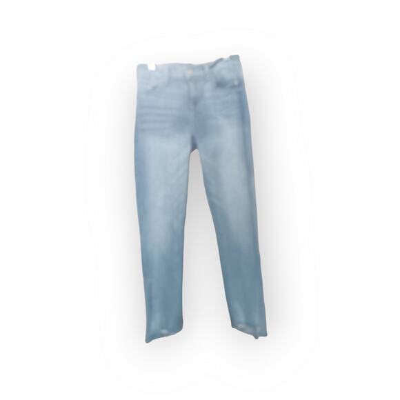 7 For All Mankind  Light Wash Step Raw Hem High Rise Denim Jeans 26 (E21) - Picture 2 of 5